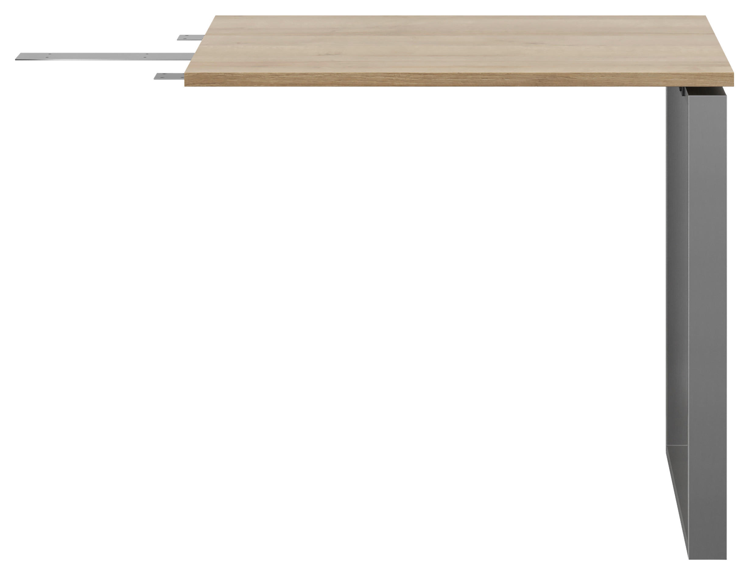 ANBAUSCHREIBTISCH Eichefarben  - Eichefarben/Grau, KONVENTIONELL, Holzwerkstoff/Metall (85/56/77cm) - Voleo