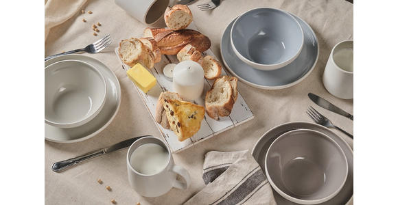 FRÜHSTÜCKSSERVICE Taupe 6-teilig 2 Personen  - Taupe, Design, Keramik - Novel