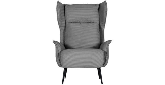 OHRENSESSEL Tiffany Cord Dunkelgrau  - Dunkelgrau/Schwarz, Design, Textil/Metall (83/89/106cm) - Landscape