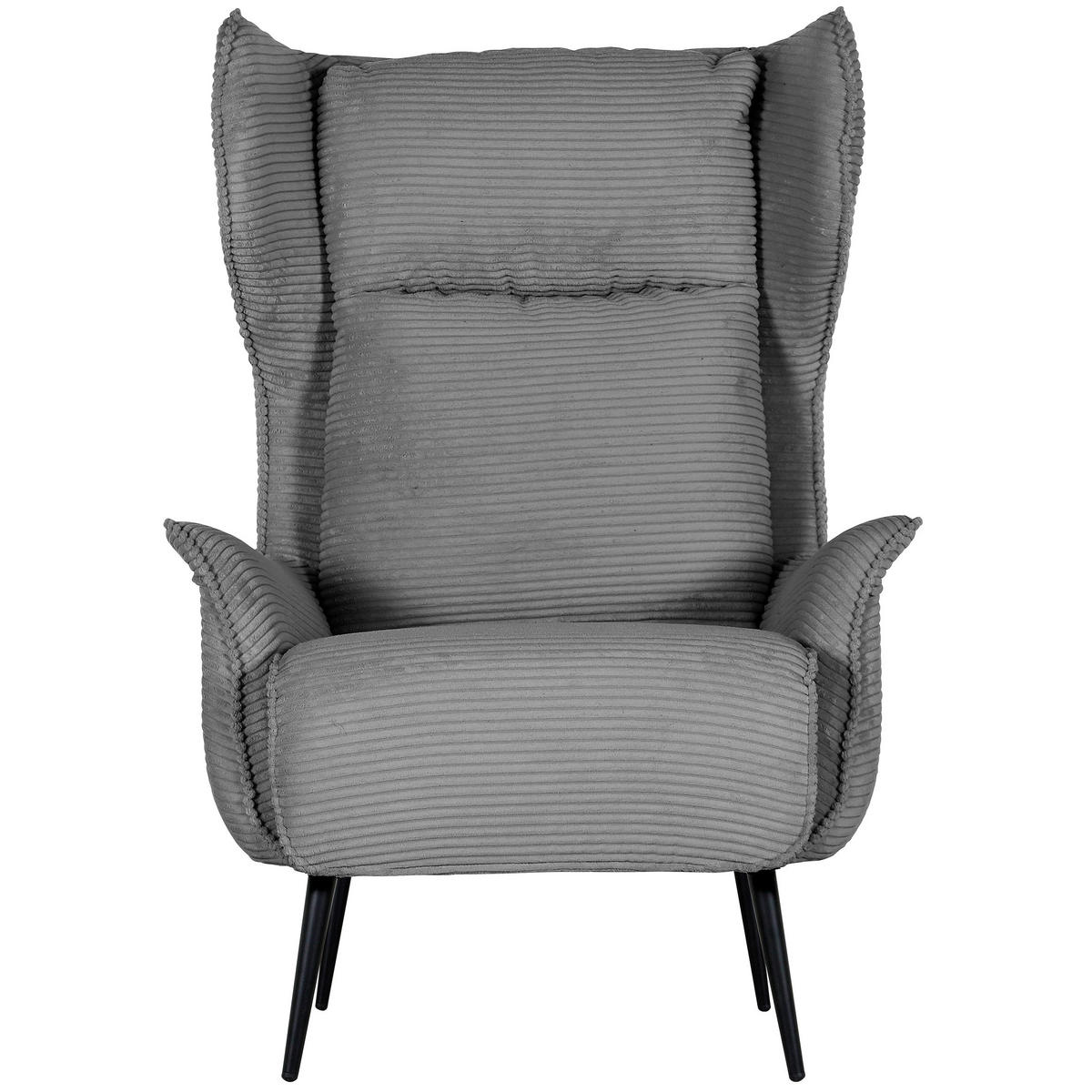 OHRENSESSEL Tiffany Cord Dunkelgrau  - Dunkelgrau/Schwarz, Design, Textil/Metall (83/89/106cm) - Landscape