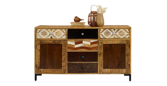 SIDEBOARD  in 140/80/40 cm  - Multicolor/Schwarz, LIFESTYLE, Keramik/Holz (140/80/40cm) - Landscape