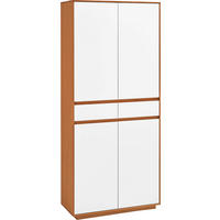 GARDEROBNA OMARA delno masivno bela, barve hrasta - barve hrasta/bela, Design, leseni material/les (86/193/37cm) - Novel