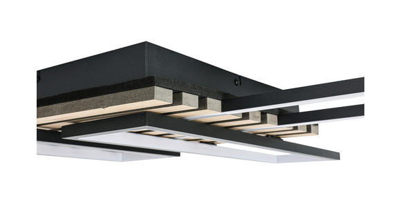 LED-DECKENLEUCHTE 73,5/66,5/7,5 cm - Eichefarben/Schwarz, Natur, Holzwerkstoff/Kunststoff (73,5/66,5/7,5cm) - Novel