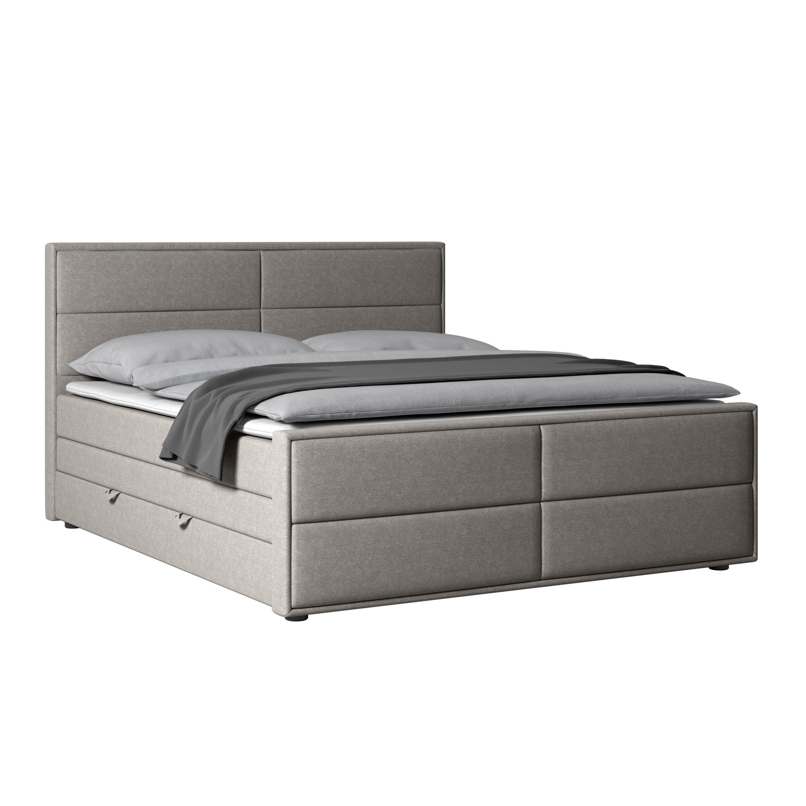 MID.YOU POSTEL BOXSPRING, 180/200 cm, kov, plast, textil, karton, kompozitní dřevo, barvy stříbra