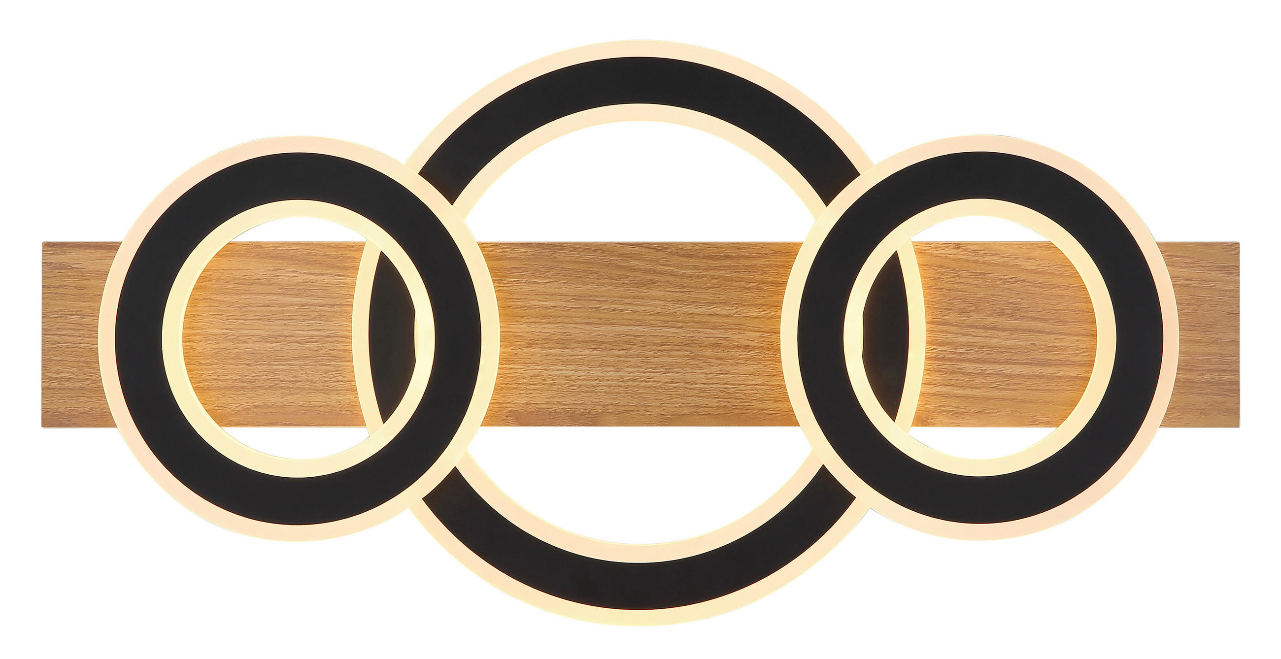 LED-DECKENLEUCHTE 73/35/7 cm   - Dunkelbraun/Opal, Natur, Kunststoff/Metall (73/35/7cm) - Globo