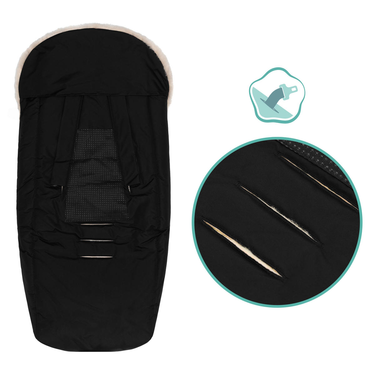 BUGGY-FUSSSACK Vegan  - Schwarz, Trend, Kunststoff/Textil (50/100cm) - Jimmylee