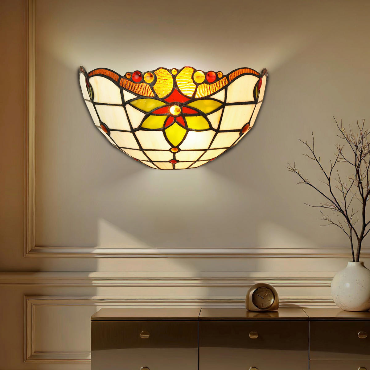 FALILÁMPA - többszínű, Basics, Üveg (16/15.5/32cm)