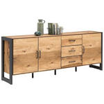 SIDEBOARD Eiche furniert Alteiche  - Alteiche/Graphitfarben, Trend, Holz/Metall (208/81/40cm) - Carryhome