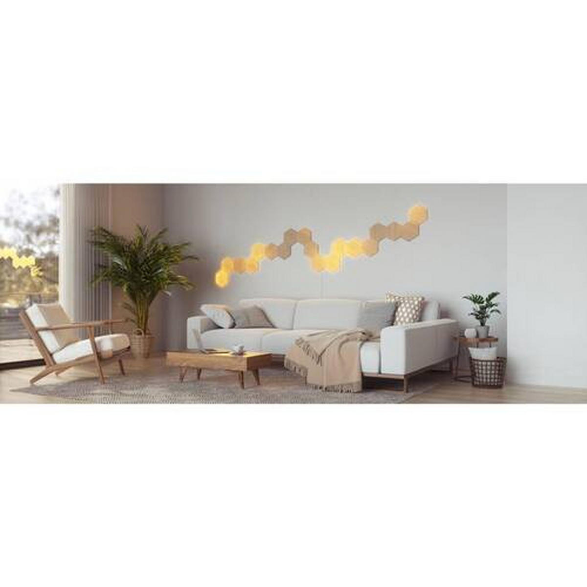 NANOLEAF HEXAGONS 7ER NANOLEAF WOOD LOOK HEXAGONS 23/0,6/20 cm   - Braun/Naturfarben, Basics, Kunststoff (23/0,6/20cm)