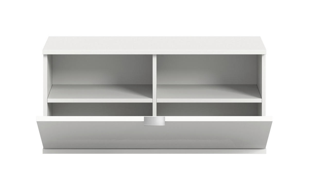 SCHUHBANK 92/42/32 cm  - Chromfarben/Weiß Hochglanz, Design, Holzwerkstoff/Kunststoff (92/42/32cm) - Livetastic