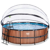 POOL-SET 450/122 cm  - Braun, KONVENTIONELL, Kunststoff (450/122cm) - EXIT Toys