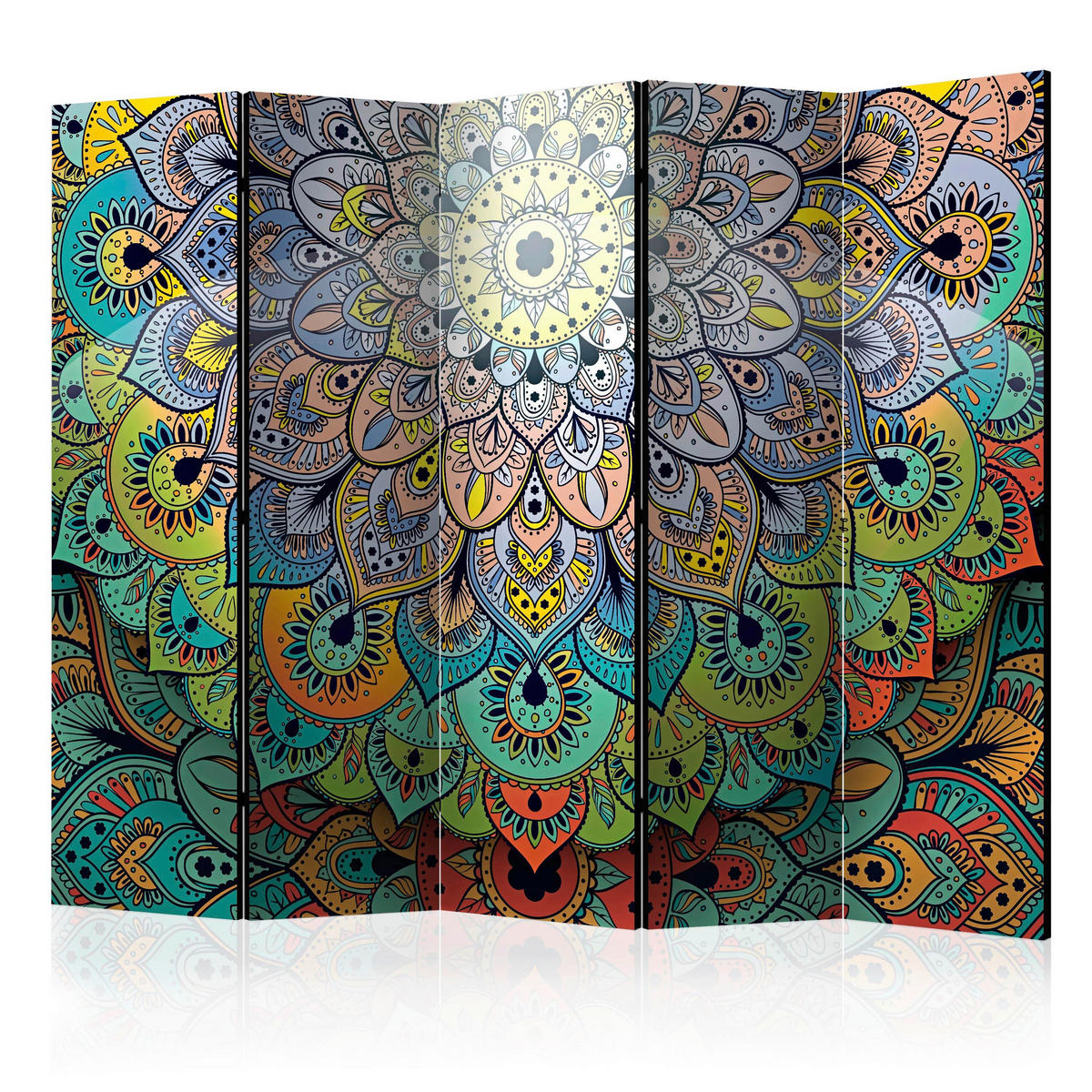 SKÄRMVÄGG  i trä, textil  multicolor  - multicolor, Basics, trä/textil (225/172/3cm) - artgeist