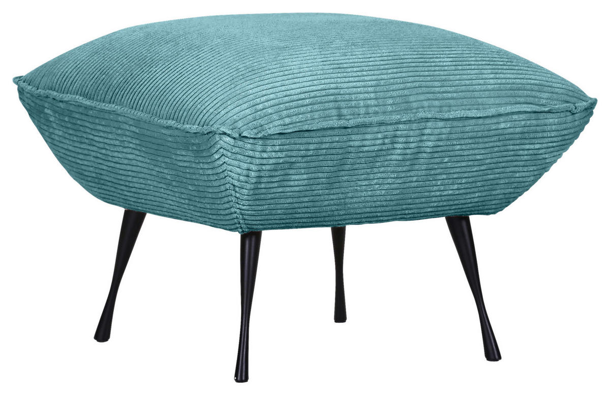 HOCKER in Textil Petrol  - Petrol/Schwarz, KONVENTIONELL, Textil/Metall (60/49/53cm) - MID.YOU