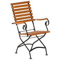 GARTENSESSEL Eukalyptusholz Naturfarben, Schwarz  - Schwarz/Naturfarben, ROMANTIK / LANDHAUS, Holz/Metall (58/95/66cm) - Gardenson