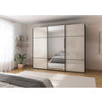 SCHWEBETÜRENSCHRANK 301/223/68 cm 3-türig Schwarz, Champagner  - Champagner/Schwarz, KONVENTIONELL, Glas/Holzwerkstoff (301/223/68cm) - Novel