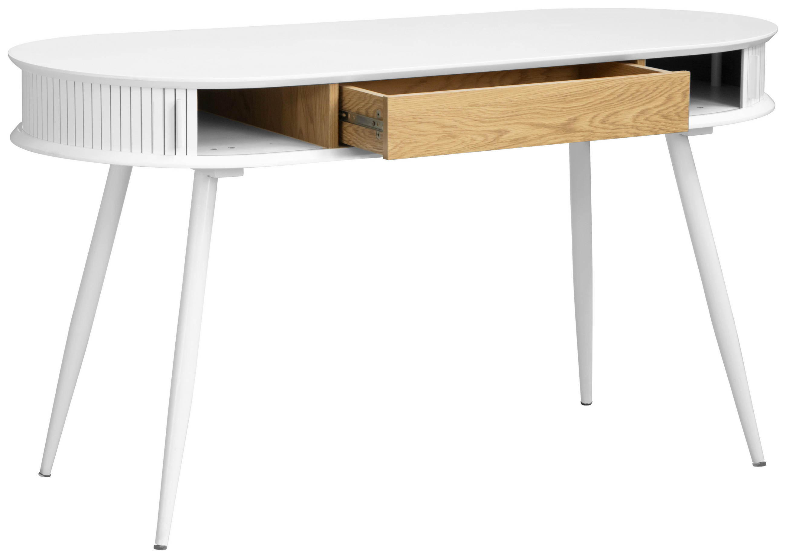 SCHREIBTISCH  in Weiß, Eichefarben  - Eichefarben/Weiß, LIFESTYLE, Holzwerkstoff/Metall (140/76/60cm) - MID.YOU