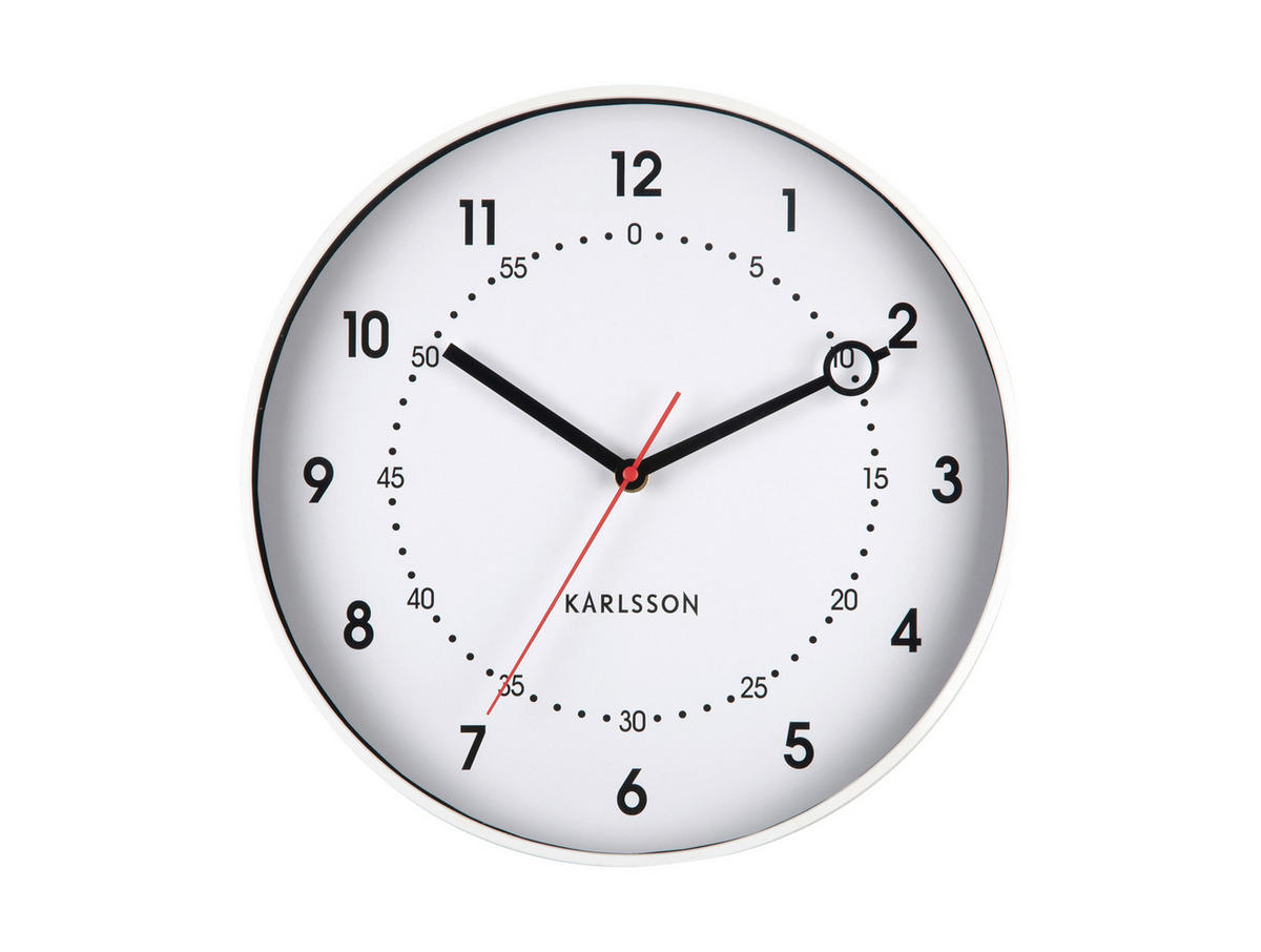 UHR  Weiß 31,5 cm  - Weiß, Basics, Kunststoff (31,5cm) - Karlsson