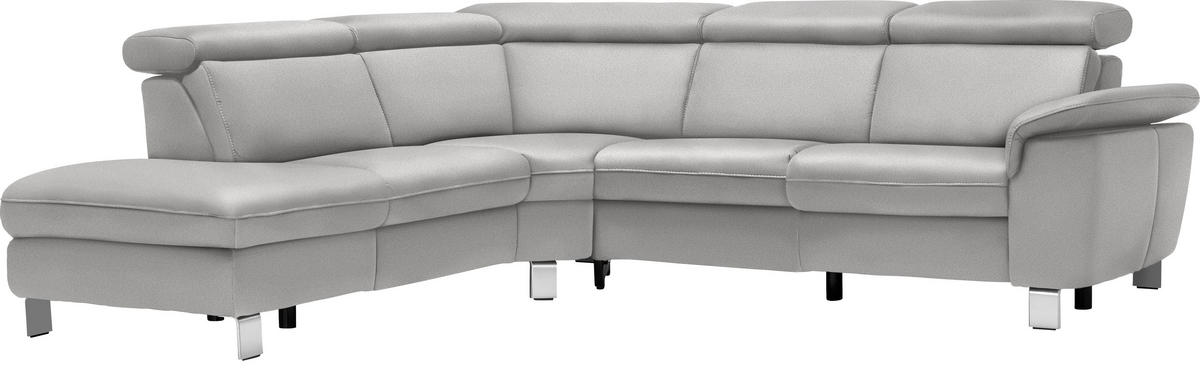 ECKSOFA in Flachgewebe, Mikrofaser Hellgrau  239/271 cm  - Beige/Hellgrau, Design, Textil/Metall (239/271cm) - Cantus