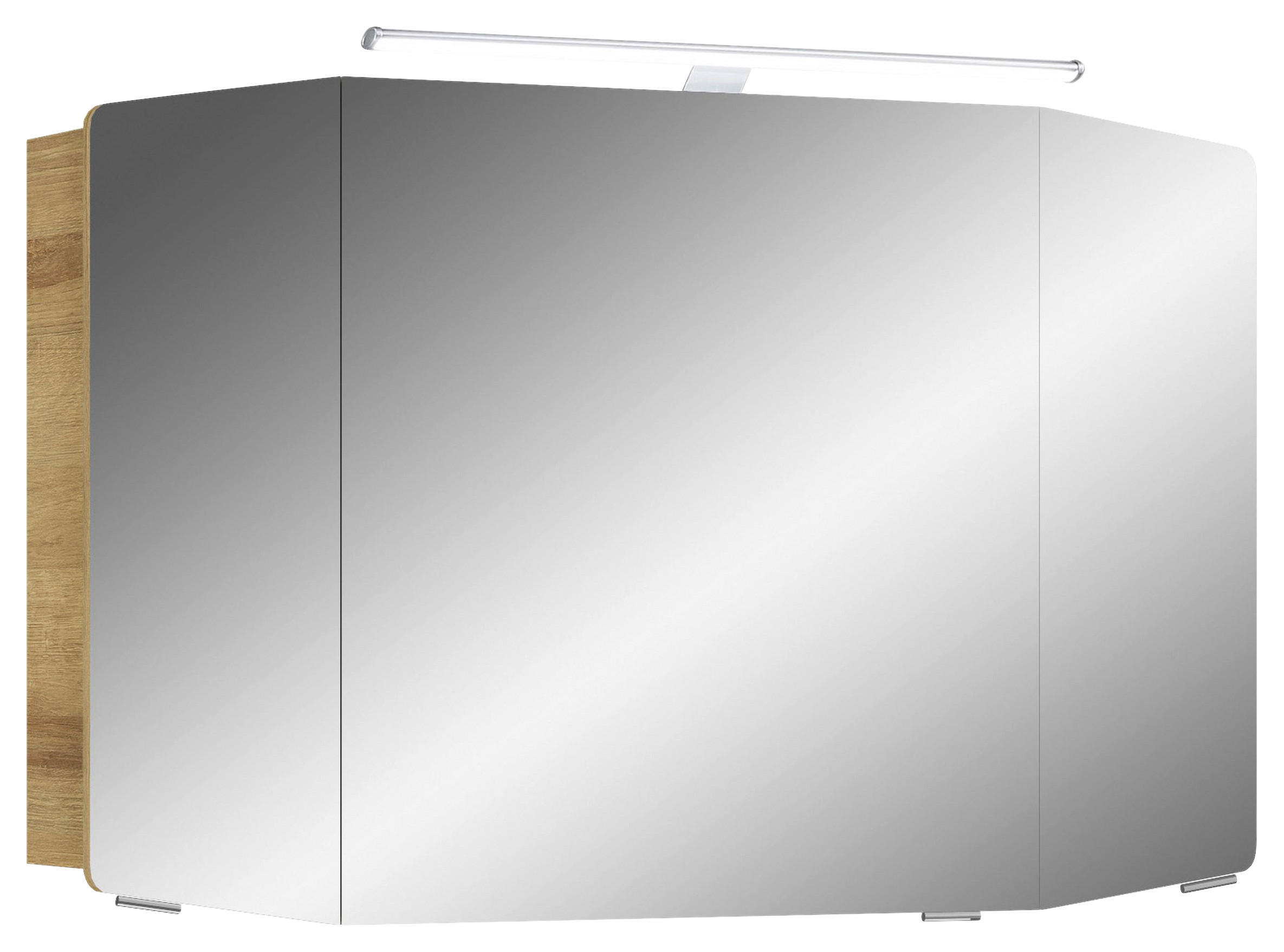 SPIEGELSCHRANK 100/67/17 cm  - Chromfarben/Eichefarben, KONVENTIONELL, Glas/Holzwerkstoff (100/67/17cm) - Pelipal