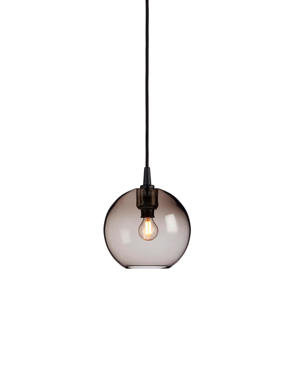 HÄNGELEUCHTE Gloria 19/17,5 cm   - Dunkelbraun/Schwarz, KONVENTIONELL, Glas/Metall (19/17,5cm) - Belid