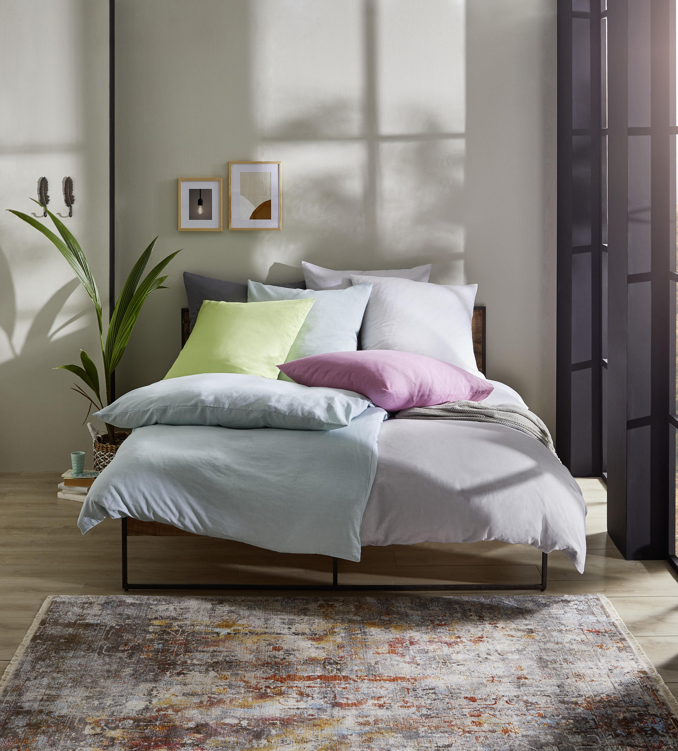 POSTELJINA Lozana 135/200 cm tekstil antracit  - antracit, Konvencionalno, tekstil (135/200cm) - Novel