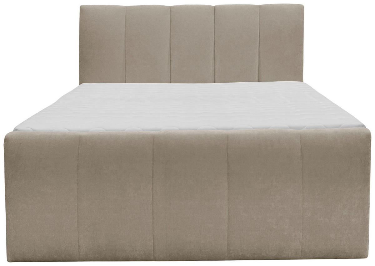 BOXSPRINGBETT 140/200 cm  in Schlammfarben  - Schlammfarben/Schwarz, Basics, Kunststoff/Textil (140/200cm) - Boxxx