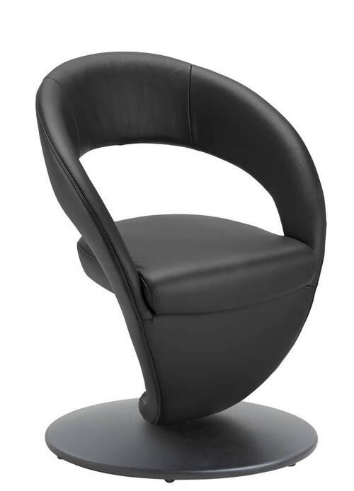 STUHL drehbar - Dunkelgrau/Schwarz, Design, Textil/Metall (62/86/61cm) - Moderano