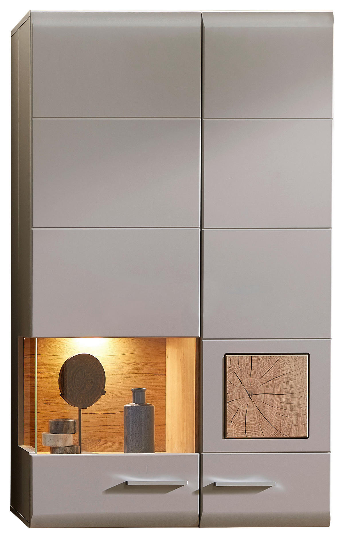 ZÁVESNÁ VITRÍNA, farba duba, 80/136/37 cm - farba duba/chrómová, Design, kov/kompozitné drevo (80/136/37cm) - Hom`in