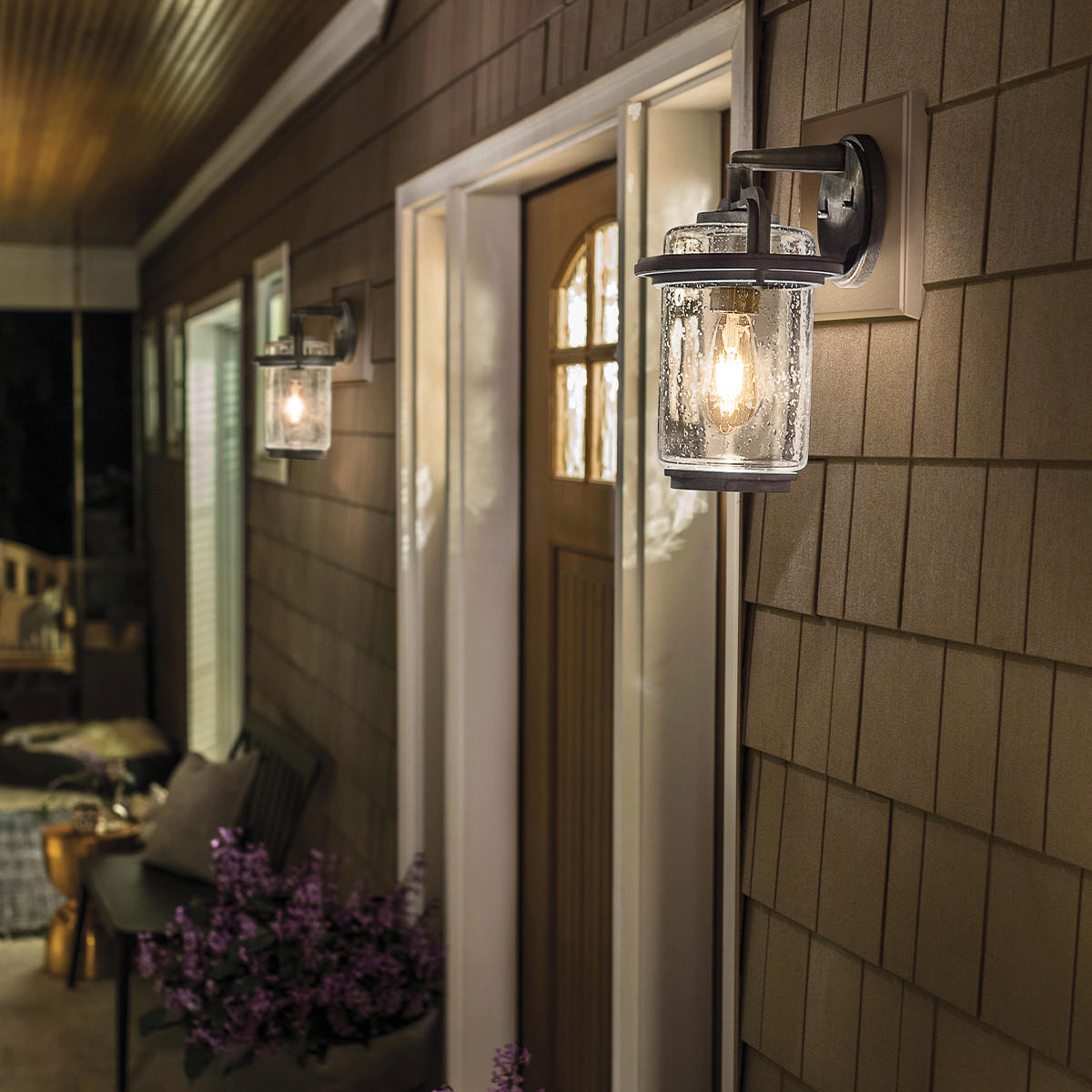 AUSSENWANDLEUCHTE - Zinkfarben, Konventionell, Glas/Metall (20,5/22,5/35,6cm) - Elstead Lighting