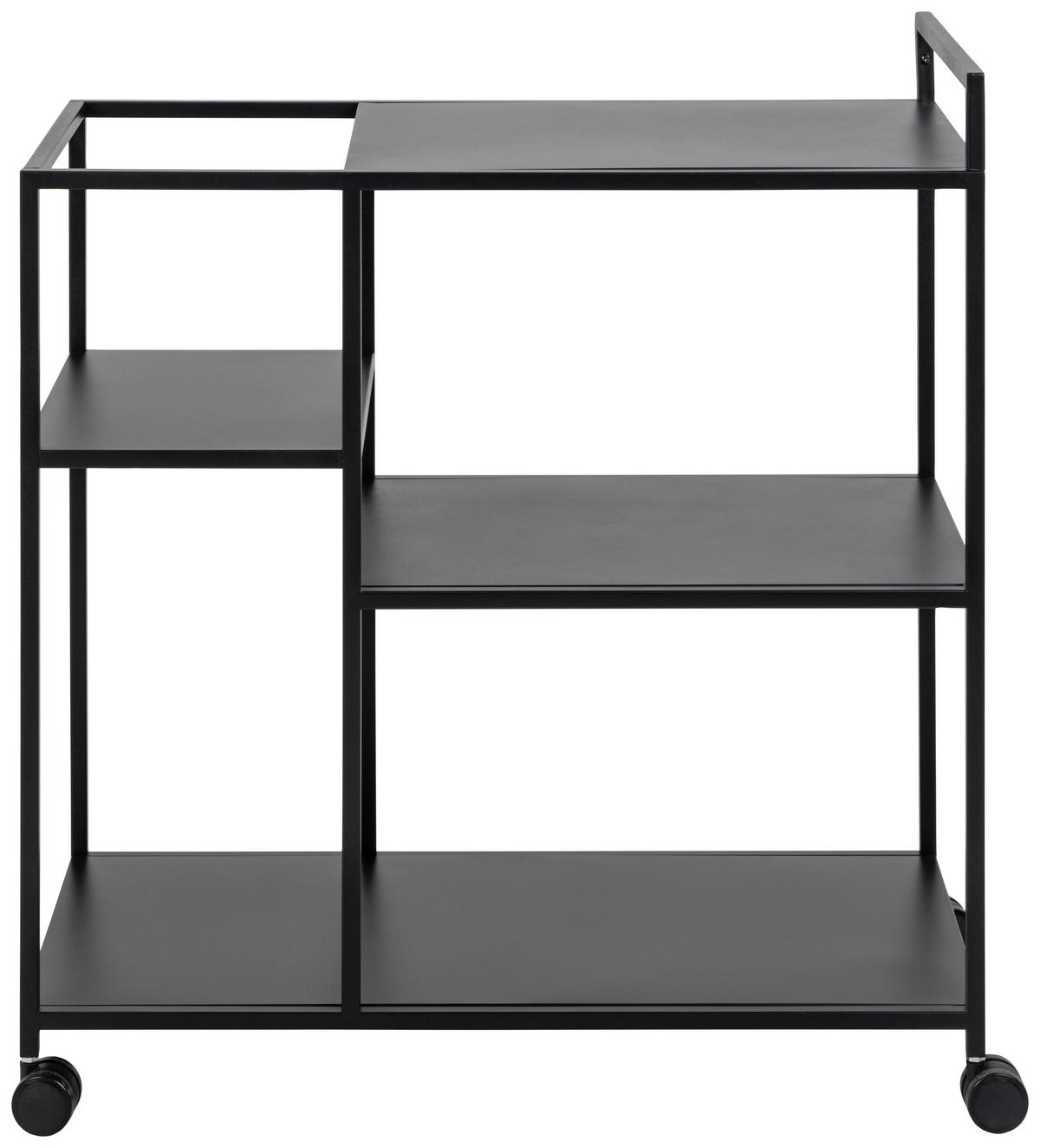 SERVIERWAGEN Schwarz  - Schwarz, Design, Metall (78/40/85cm) - Ambia Home