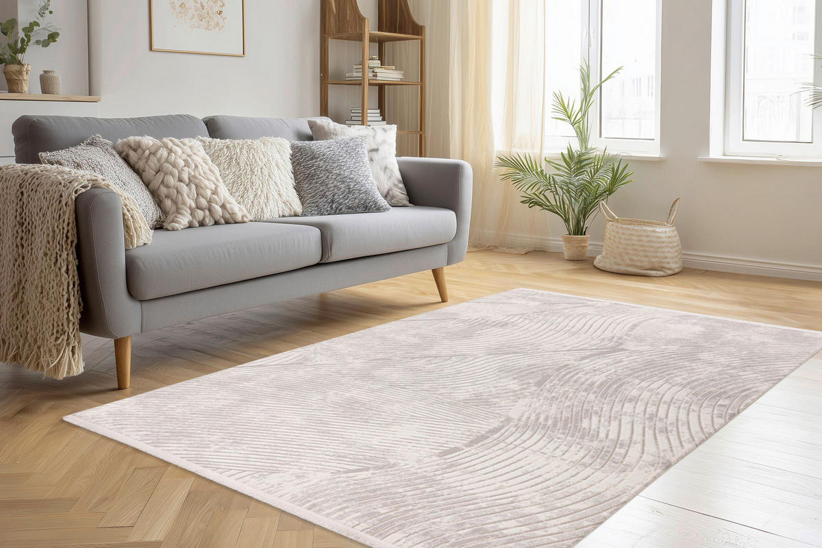 FLACHWEBETEPPICH 160/230 cm Jardin Silberfarben  - Silberfarben, Design, Textil (160/230cm) - Pierre Cardin