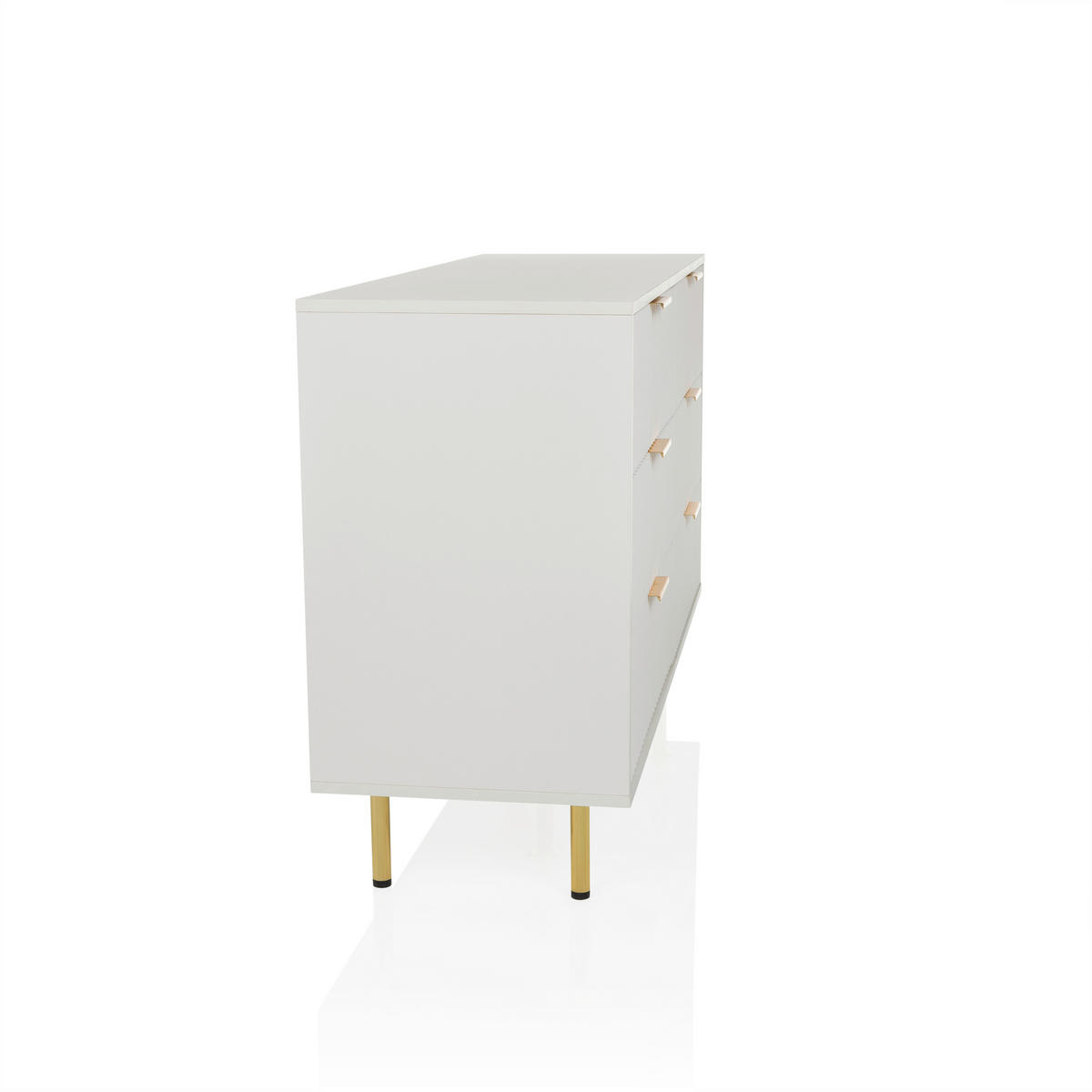 SIDEBOARD  120/75/40 cm 6 Schublade(n)  - Goldfarben/Weiß, MODERN, Holzwerkstoff/Metall (120/75/40cm) - MID.YOU