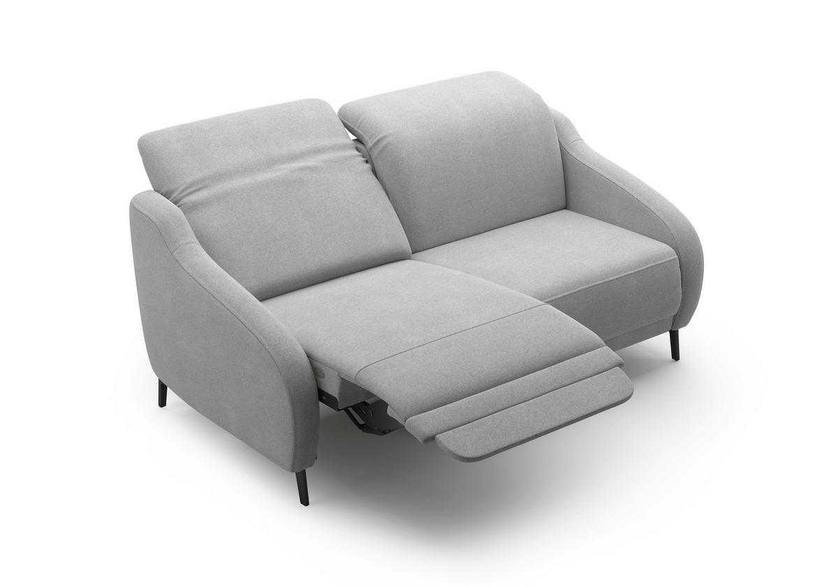 2,5-SITZER Mikrofaser Grau  - Schwarz/Grau, MODERN, Textil/Metall (172/93/104cm) - Sit & More