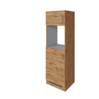 SKÅP FÖR VITVAROR 60/200/60 cm  i ekfärgad  - kromfärg/ekfärgad, Modern, metall/trämaterial (60/200/60cm) - Held