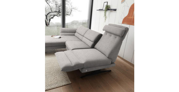 ECKSOFA Sandfarben Flachgewebe  - Sandfarben/Schwarz, Design, Textil/Metall (176-217/259-307cm) - Dieter Knoll