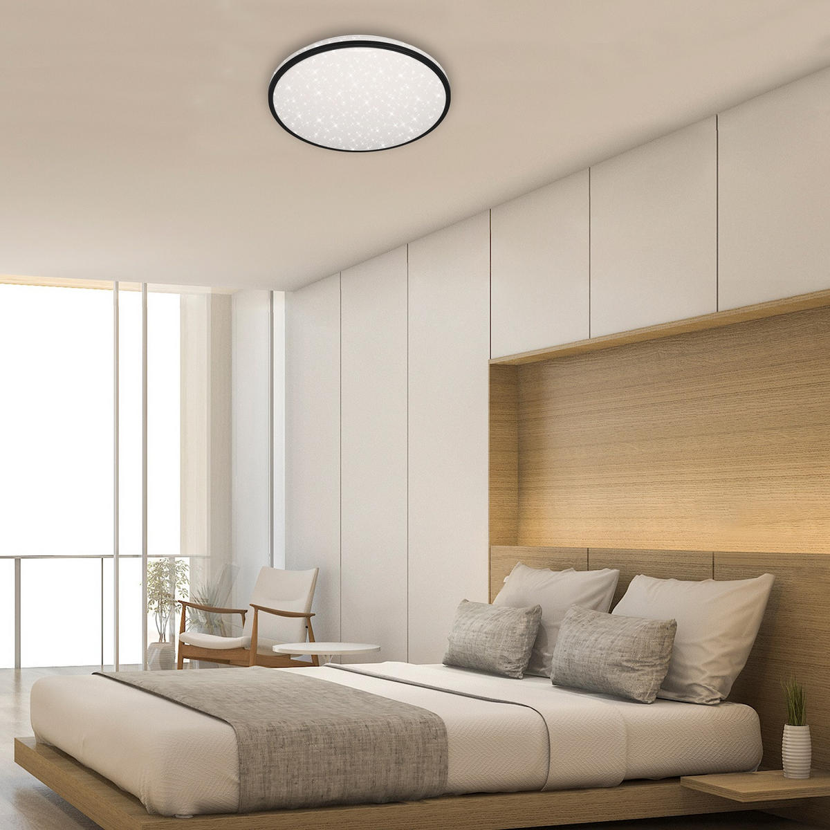 LED PLAFONJERA - crna, Osnovno, plastika (49,2/9,5cm)
