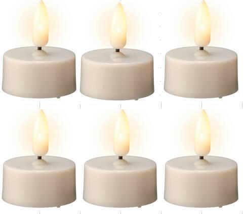 VÄRMELJUS MED LED  - cremefärgad, Basics, plast (3,8/4,7cm) - Ambia Home