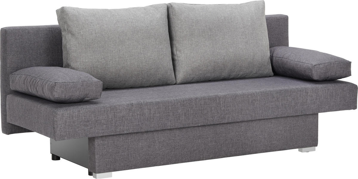 ROZKLADACIA POHOVKA, textil, sivá, tmavosivá - sivá/hliníková, Design, textil/plast (190/74-86/80cm) - Carryhome