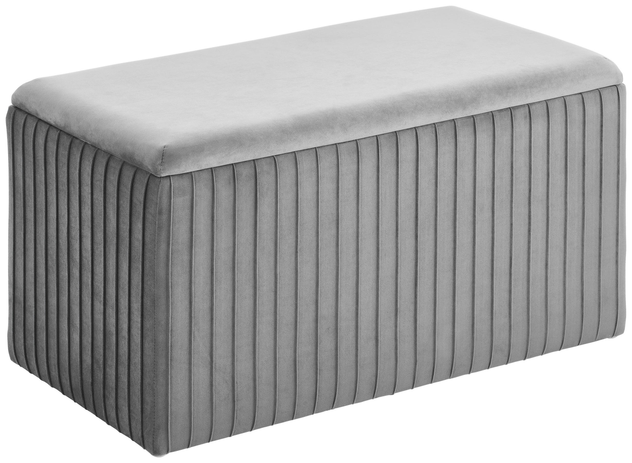 TABURET SPATIU DEPOZITARE GRI in  - gri, Trend, lemn/textil (75/40/40cm) - Xora