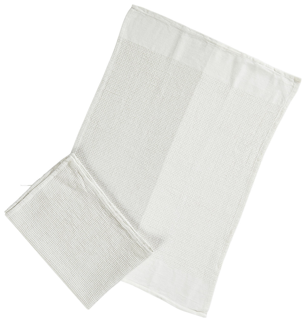GESCHIRRTUCH-SET 2-teilig Grau, Weiß  - Weiß/Grau, KONVENTIONELL, Textil (50/70cm) - Esposa