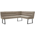 ECKBANK 217/159 cm Webstoff Schwarz, Taupe   - Taupe/Schwarz, Design, Textil/Metall (217/159cm) - Novel