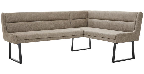 ECKBANK 217/159 cm Webstoff Schwarz, Taupe - Taupe/Schwarz, Design, Textil/Metall (217/159cm) - Novel