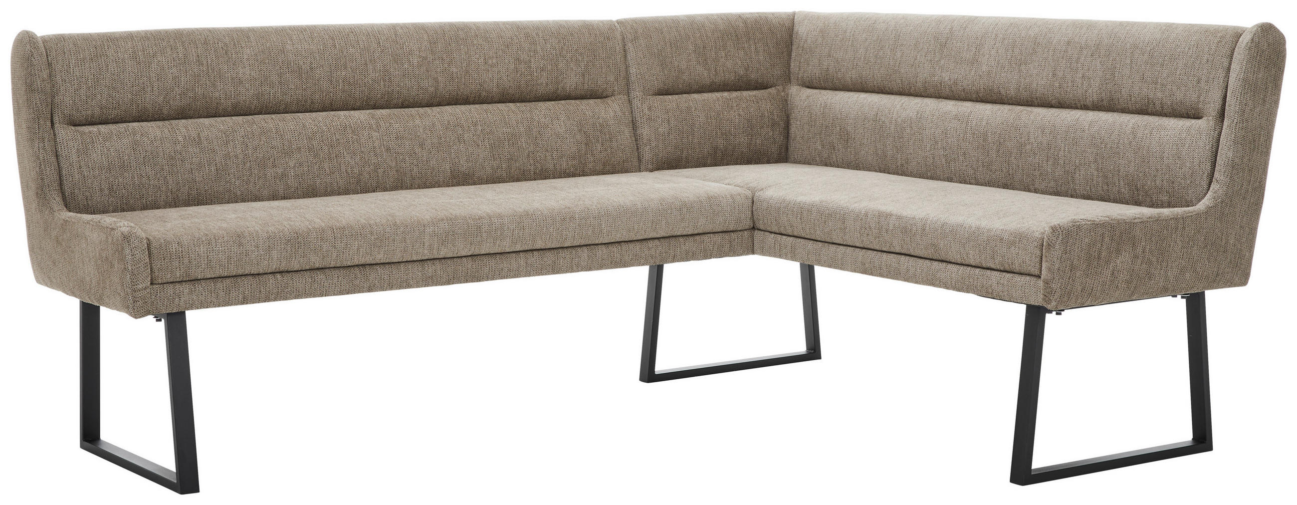 Thumbnail - Novel Eckbank, Schwarz, Taupe, Metall, Textil, 4-Sitzer, Eckteil, L-Form, 237x159 cm, Stoffauswahl, Typenauswahl, mit Rü...