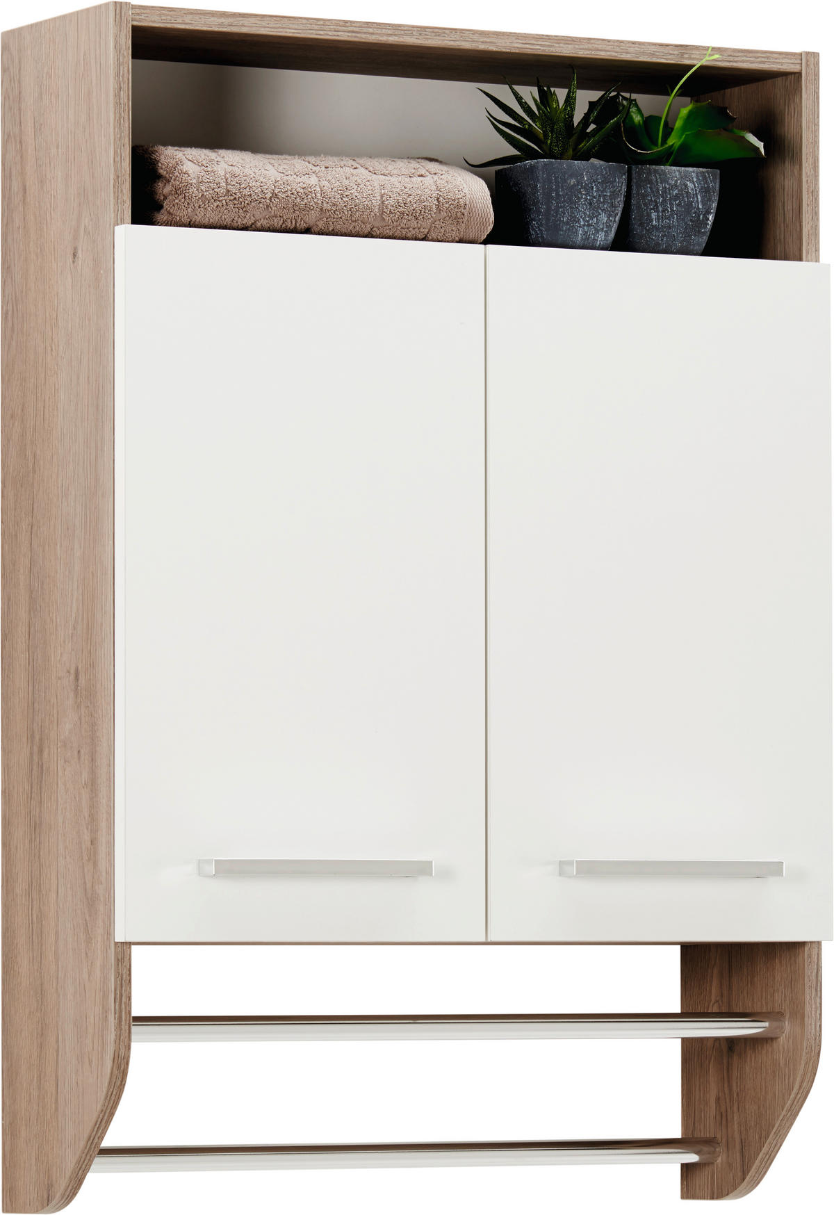 DULAP SUSPENDAT 60/87/20 cm  - alb/stejar San Remo, Design, material pe bază de lemn (60/87/20cm) - Xora
