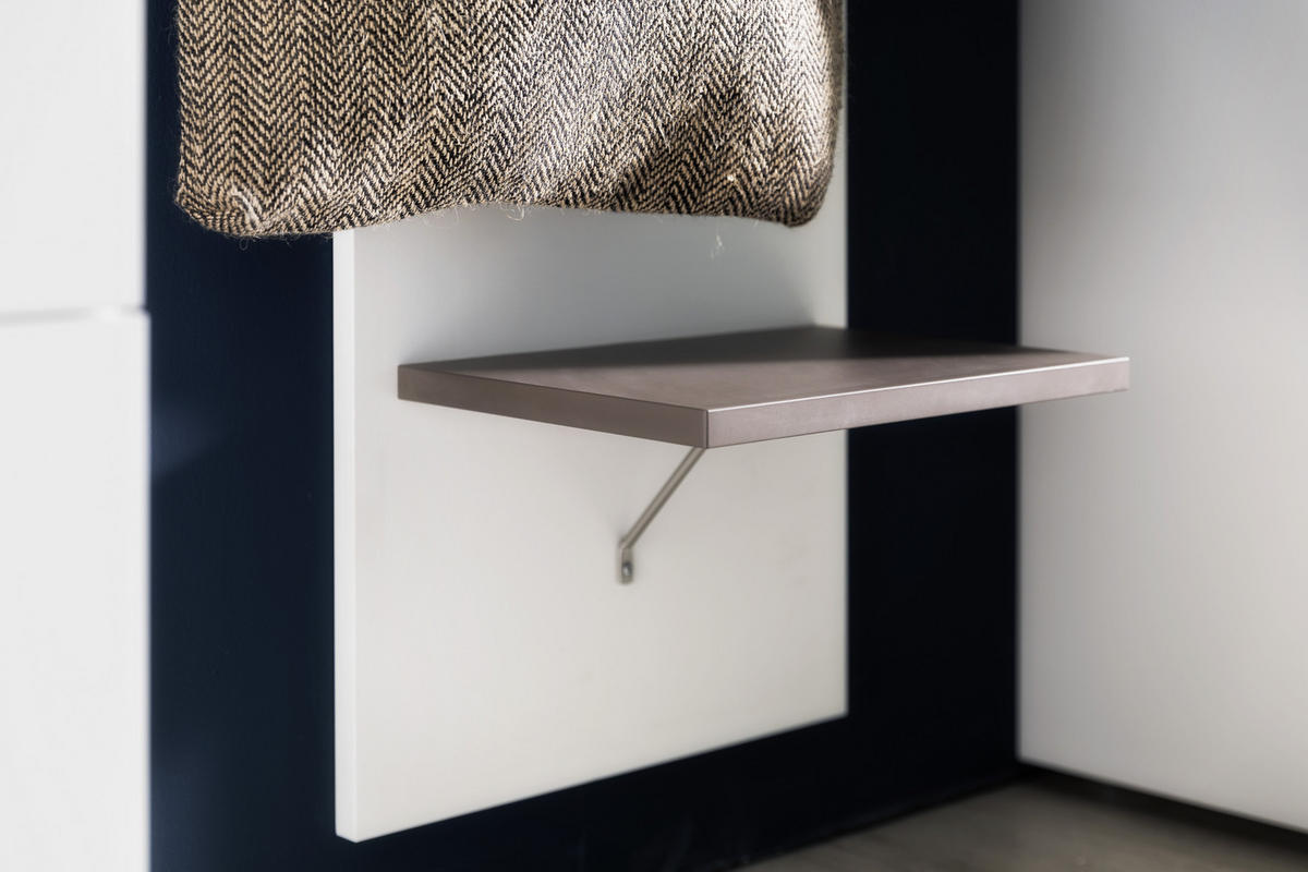 GARDEROBE 4-teilig  in 301/233/35 cm  - Weiss/Braun, Design, Glas/Holzwerkstoff (301/233/35cm) - Moderano