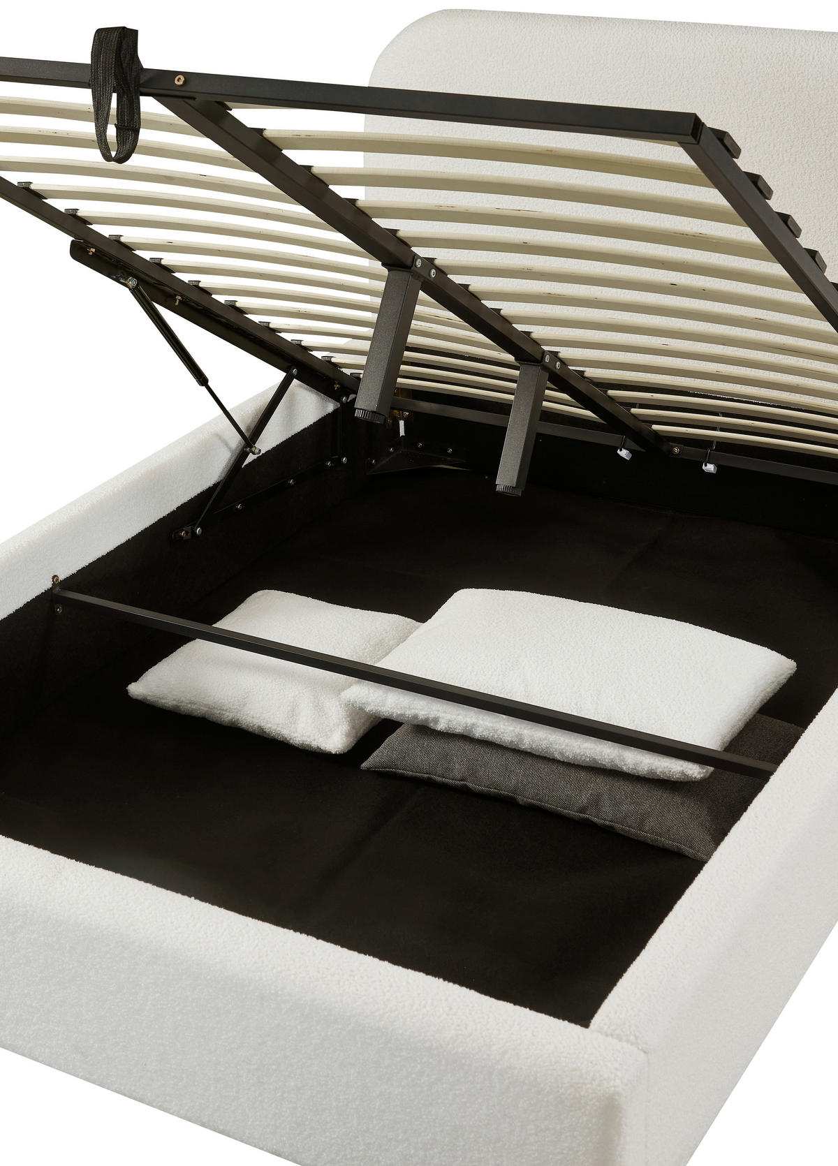 POLSTERBETT Lattenrost, Bettkasten Creme 180/200 cm  - Creme/Schwarz, MODERN, Holz/Kunststoff (180/200cm) - Livetastic
