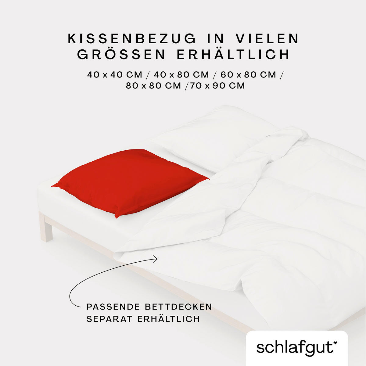 KOPFKISSENBEZUG WOVEN SATIN 40/80 cm  - Dunkelrot, Basics, Textil (40/80cm) - Schlafgut