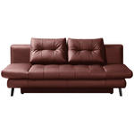 SCHLAFSOFA Liane Bordeaux Echtleder  - Bordeaux/Schwarz, Design, Leder/Metall (209/94/94cm) - Novel