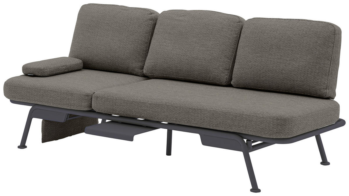 GARTENBANK 198/78/81 cm  Aluminium  - Graphitfarben/Grau, Design, Textil/Metall (198/78/81cm) - Zebra 