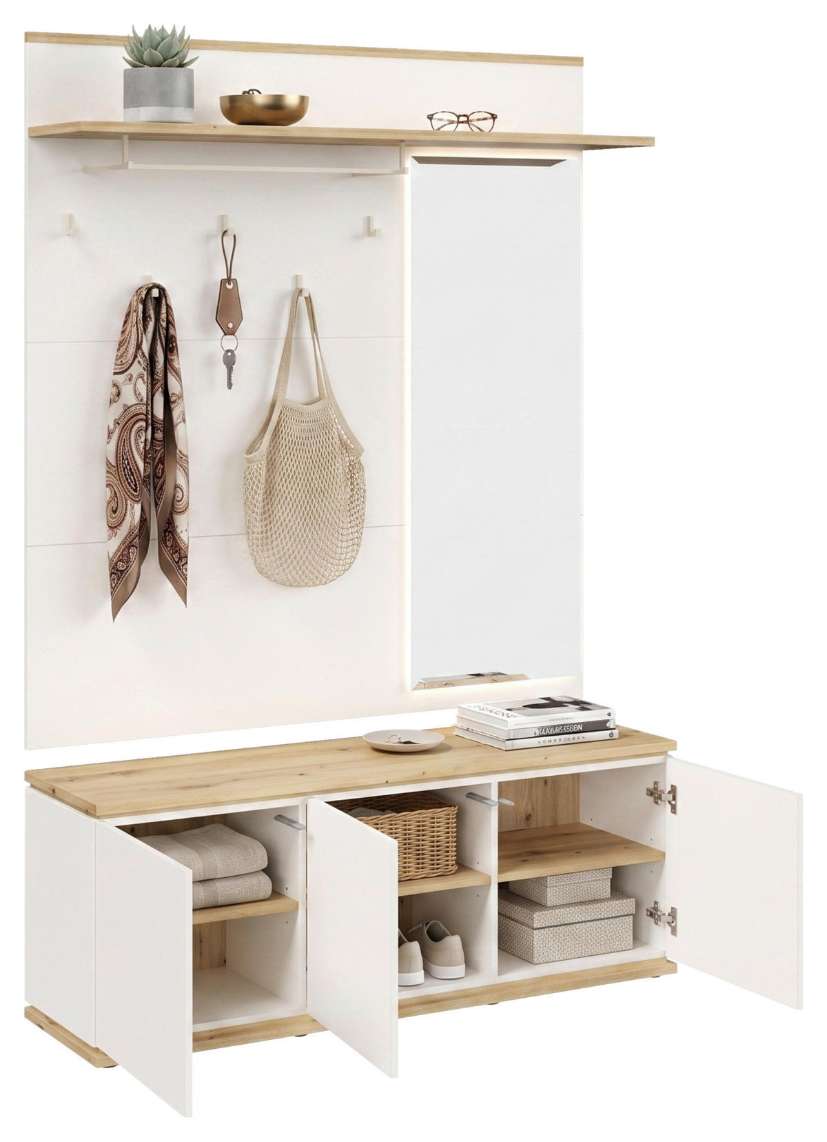GARDEROBE  in 137,2/200/38 cm  - Weiß/Eiche Artisan, KONVENTIONELL, Holzwerkstoff (137,2/200/38cm) - Xora